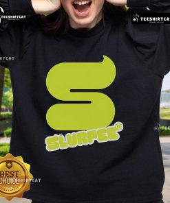 Alt Text: Official Slurpee S logo sweatshirt featuring vibrant design, perfect for fans of the iconic Slurpee drink.