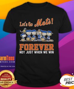 Official Snoopy The Peanuts New York Mets 'Let's Go Mets Forever' T-Shirt for loyal fans, celebrating Mets spirit year-round.