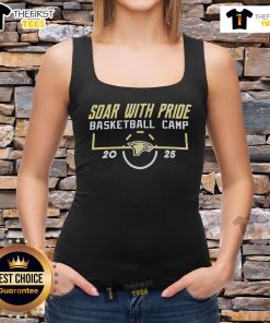 Official Soar With Pride Basketball Camp 2025 tank top featuring vibrant colors and a stylish design for basketball enthusiasts.