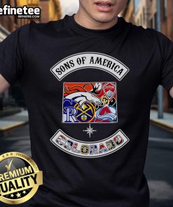 Official Sons Of America Colorado Sports T-Shirt featuring a vibrant design and comfortable fit for sports enthusiasts.