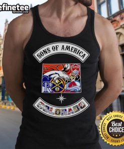 Official Sons of America Colorado sports tank top featuring a bold design, perfect for athletic wear and casual outings.