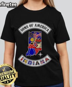 Official Sons of America Indiana Sports Ladies Tee in vibrant colors, perfect for fans supporting their local teams.