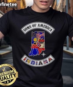 Alt Text: Official Sons Of America Indiana Sports T-Shirt featuring bold graphics and vibrant colors, perfect for sports fans.
