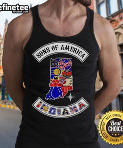 Official Sons Of America Indiana sports tank top featuring bold graphics and a comfortable fit for active fans.