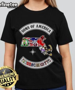 Alt Text: Official Sons of America Massachusetts sports ladies tee featuring a stylish design for women fans.