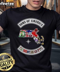 Official Sons Of America Massachusetts Sports T-Shirt featuring bold graphics and a comfortable fit for sports enthusiasts.