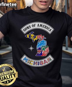 Official Sons Of America Michigan Sports T-Shirt featuring bold graphics and a comfortable fit for fans and athletes.