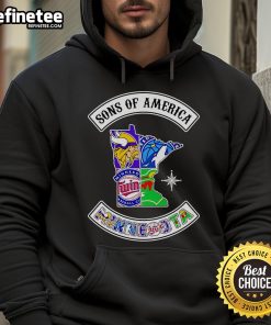 Official Sons of America Minnesota sports hoodie featuring a stylish design and vibrant colors for fans.