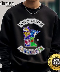 Alt Text: Official Sons of America Minnesota sports sweatshirt featuring a stylish design and vibrant team colors.