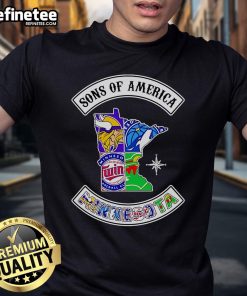 Official Sons Of America Minnesota Sports T-Shirt featuring bold graphics and vibrant colors for fans and sports enthusiasts.