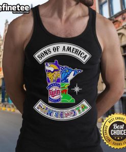 Official Sons of America Minnesota Sports Tank Top featuring a bold design for fans and athletes, perfect for summer wear.