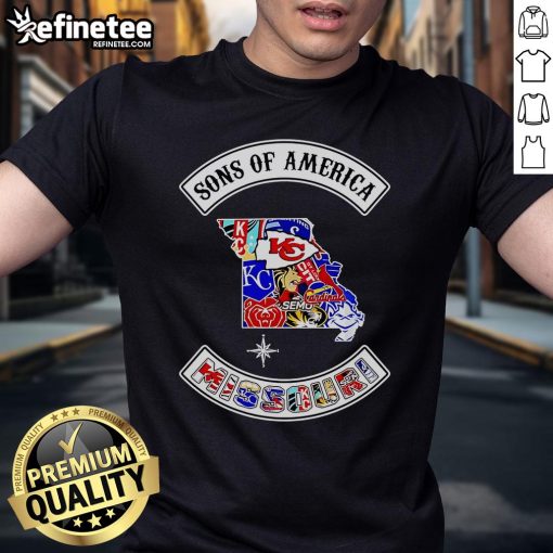 Official Sons Of America Missouri Sports T-Shirt featuring a bold design and vibrant colors for fans and supporters.