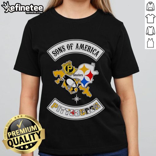 Official Sons of America Pittsburgh Sports ladies tee featuring vibrant team colors and a stylish design for fans.