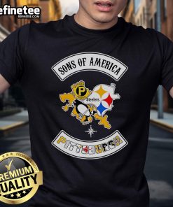 Official Sons Of America Pittsburgh Sports T-Shirt featuring bold team logo and vibrant colors, perfect for fans.