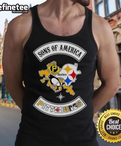 Official Sons of America Pittsburgh Sports Tank Top featuring bold team colors and logo for fans and sports enthusiasts.