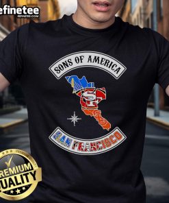 Official Sons Of America San Francisco Sports T-Shirt featuring vibrant graphics and a comfortable fit for fans.