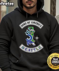 Alt Text: Official Sons Of America Seattle Sports Hoodie featuring a vibrant design, perfect for fans and casual wear.