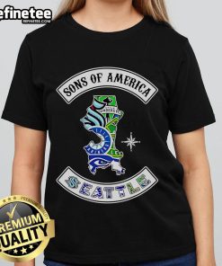 Official Sons of America Seattle Sports Ladies Tee featuring vibrant team colors and stylish design for female fans.