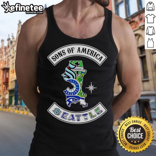 Official Sons of America Seattle Sports Tank Top featuring bold team graphics and a stylish design for fans.