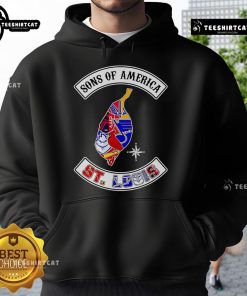 Official Sons of America St. Louis sports hoodie featuring vibrant team colors and logo for fans and athletes.