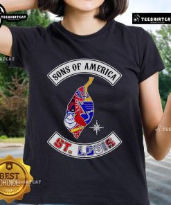 Alt Text: Official Sons Of America St. Louis Sports Ladies Tee featuring vibrant design and comfortable fit for fans.