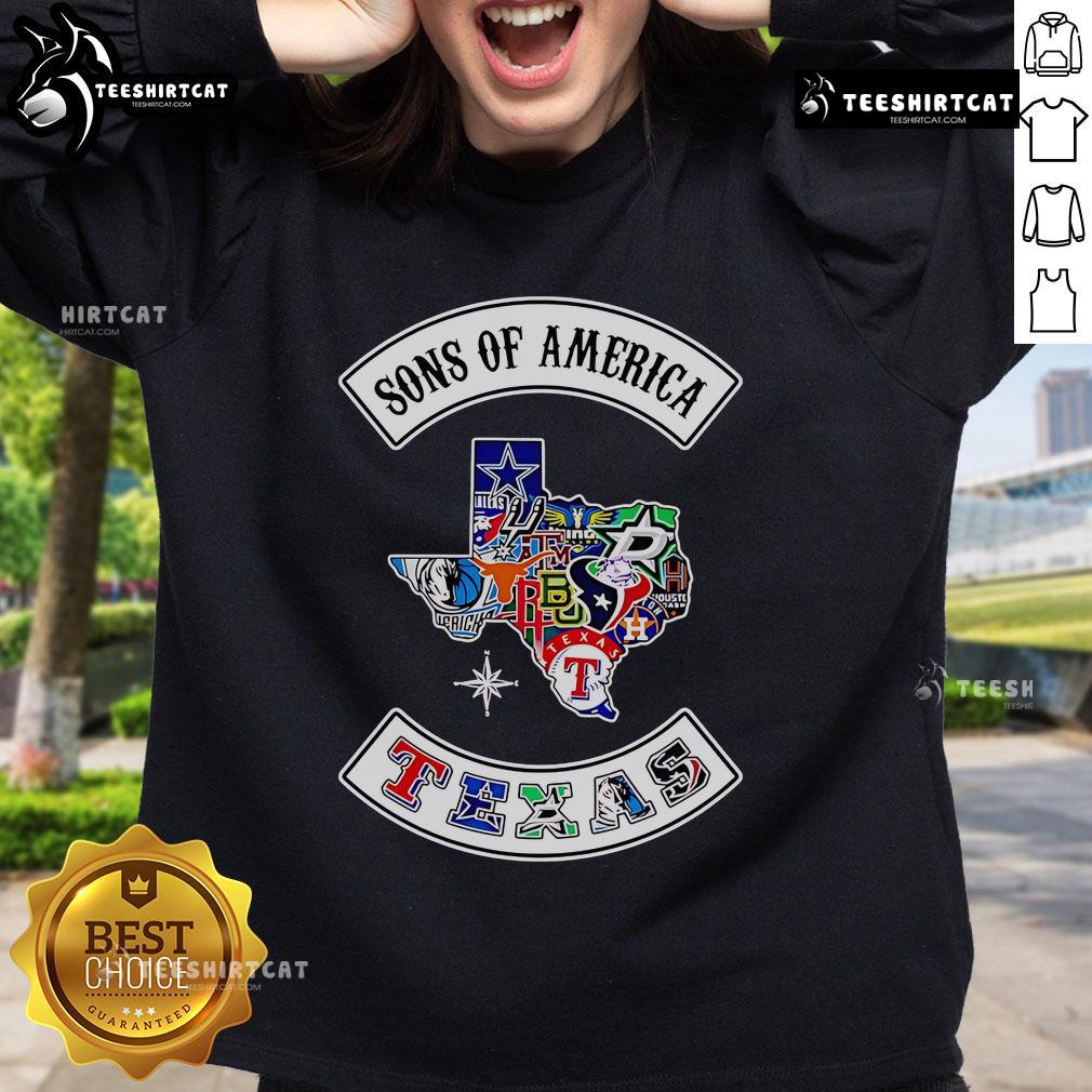 Official Sons Of America Texas Sports Sweatshirt Official Sons of America Texas sports sweatshirt featuring a bold design and comfortable fit for Texas sports fans.