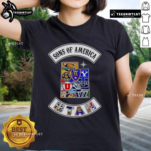 Official Sons of America Utah Sports ladies tee featuring a stylish design perfect for fans and casual wear.