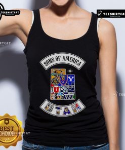 Alt Text: Official Sons of America Utah Sports Tank Top featuring bold logo and vibrant colors for fans of Utah sports.