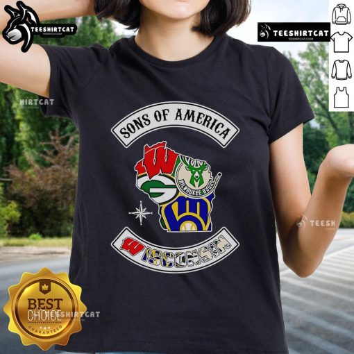 Official Sons of America Wisconsin Sports Ladies Tee featuring a stylish design perfect for fans and casual wear.