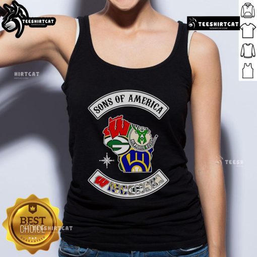 Official Sons of America Wisconsin sports tank top featuring a bold design and comfortable fit for fans and athletes.
