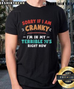 Official Sorry I'M Cranky I'M Going Through My Terrible 70'S Right Now Vintage T-Shirt in retro style, perfect for nostalgic fashion.