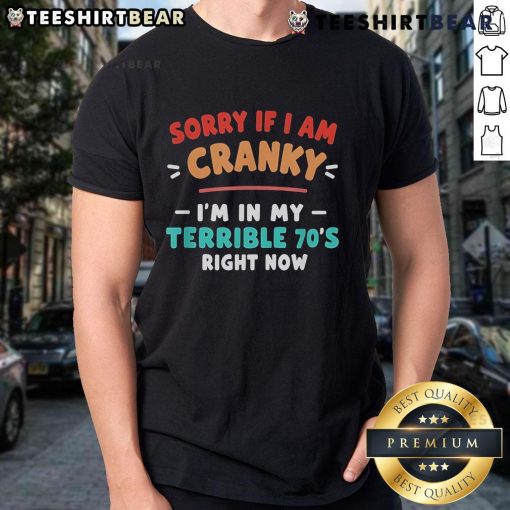 Official Sorry I'M Cranky I'M Going Through My Terrible 70'S Right Now Vintage T-Shirt in retro style, perfect for nostalgic fashion.