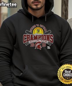 Alt Text: Official South Caldwell Spartans 2025 NCHSAA Womens 4A Softball State Champions hoodie in navy blue, showcasing team pride.