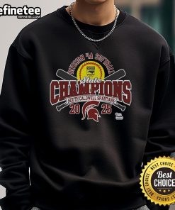 Alt Text: Official South Caldwell Spartans 2025 NCHSAA Women's 4A Softball State Champions sweatshirt in navy blue.