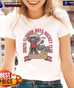 Alt Text: 2024-2025 Official South Florida Rats Hockey Club Blizzards Or Buts Ladies Tee in vibrant colors for hockey fans.