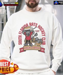 Alt Text: Official South Florida Rats Hockey Club sweatshirt for 2024-2025 season, celebrating back-to-back championships.