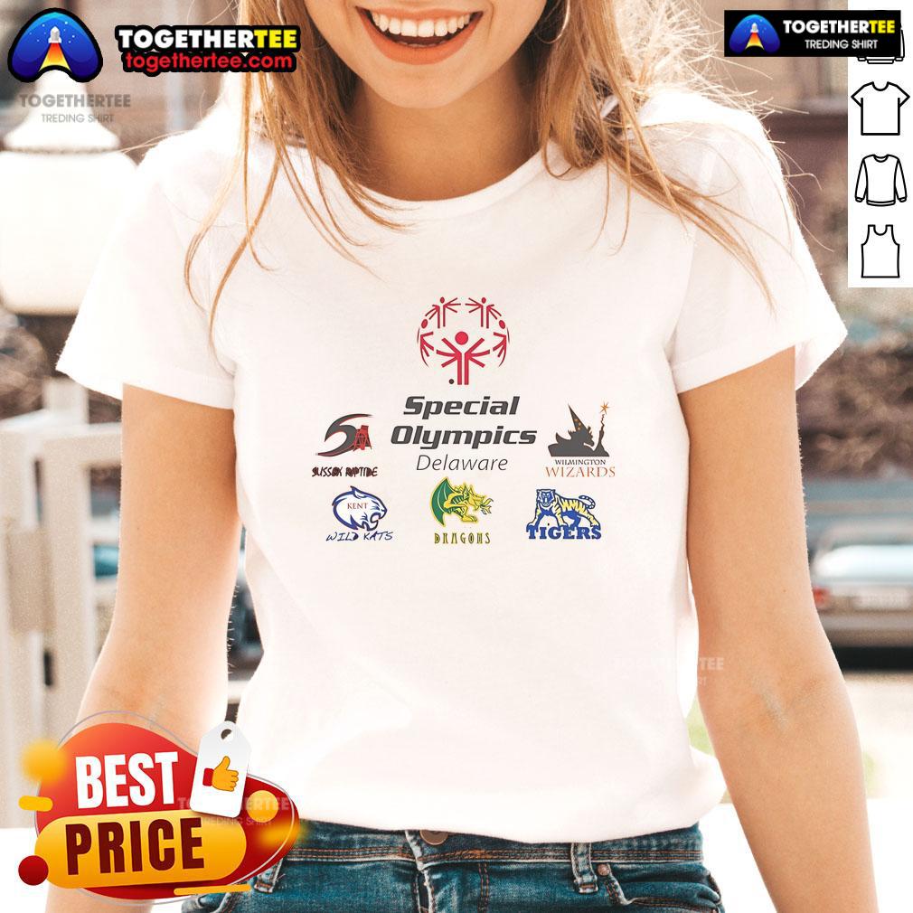 Official Special Olympics Summer 2025 Team Event Ladies Tee Alt Text: Official Special Olympics Summer 2025 Team Event Ladies Tee featuring vibrant design and logo for athletes.