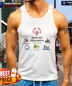 Official Special Olympics Summer 2025 Team Event tank top featuring vibrant colors and the Special Olympics logo.