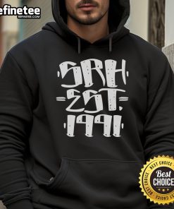 Official SRH Est 1991 hoodie in black, featuring logo and stylish design, perfect for casual wear and fans of SRH.