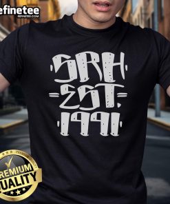 Official SRH Est 1991 T-Shirt featuring a bold graphic design, perfect for fans of SRH and stylish streetwear.