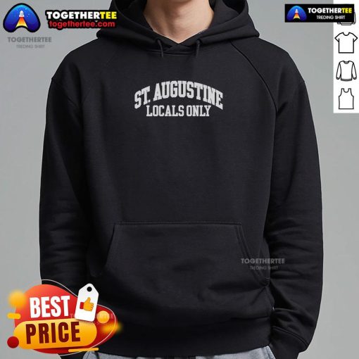 Official St. Augustine Locals Only Hoodie in navy blue, showcasing a stylish design for proud St. Augustine residents.