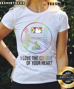Official St. Louis Cardinals I Love The Colour Of Your Heart Pride Month 2025 Ladies Tee in vibrant colors.