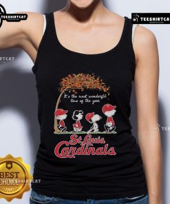 St. Louis Cardinals tank top featuring 'It's The Most Wonderful Time Of The Year' design, perfect for baseball fans.