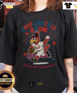 Official St. Louis Cardinals Snap Crackle Boom Independence Day Ladies Tee showcasing vibrant team colors and festive design.
