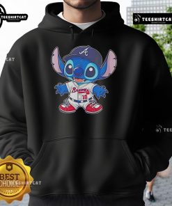 Official Stitch Atlanta Braves Baseball Hoodie in team colors, perfect for showing off your Braves pride at the game.
