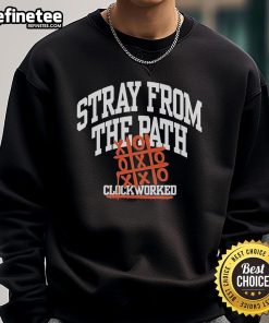 Alt Text: Official Stray From The Path Clockworked Sweatshirt featuring logo and stylish design for fans of the band.
