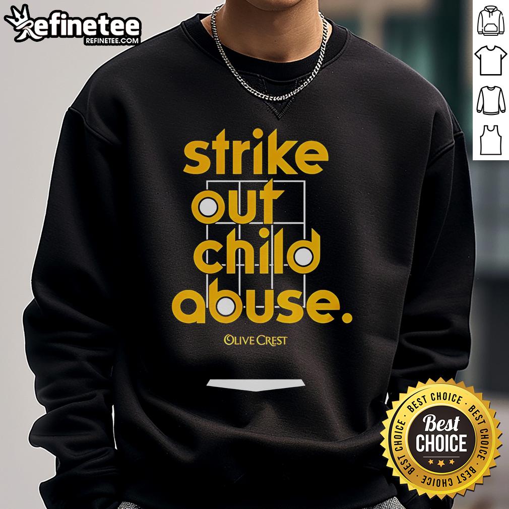 Official Strike Out Child Abuse San Diego Baseball Sweatshirt Child Abuse Awareness sweatshirt featuring San Diego baseball design, promoting the Strike Out Child Abuse campaign.