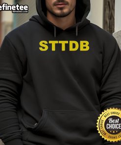 Official STTDB 25 Hoodie in black, featuring a stylish logo on the front, perfect for casual wear and street style.