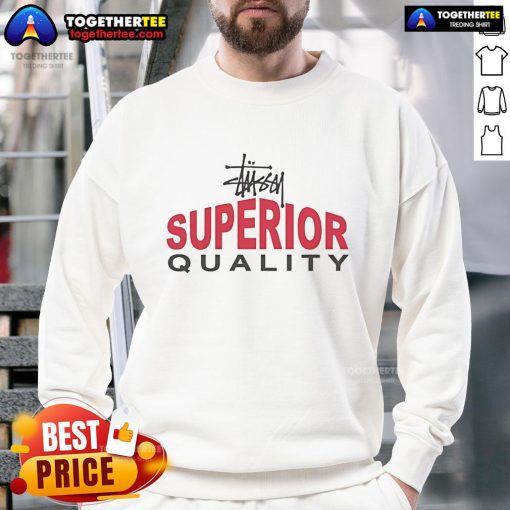 Official Stussy Superior Quality Sweatshirt in black, featuring bold logo and stylish design for a trendy streetwear look.