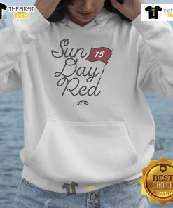 Official Sun Day Red 15 Bay Hoodie featuring a vibrant red color and stylish design, perfect for casual wear.